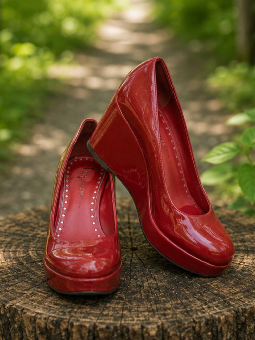 BCBGirls Red Patent Wedge Heels 8.5